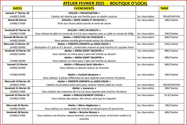 ATELIER FEVRIER 2025