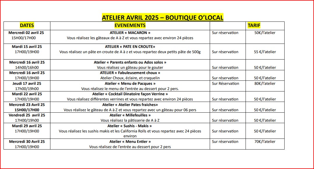 ATELIER AVRIL 2025